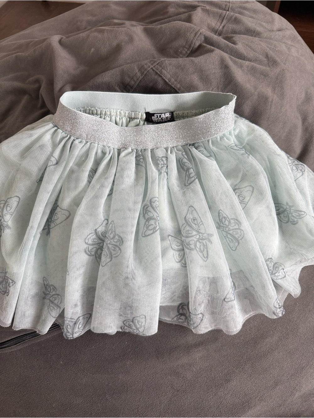 Star Wars Mint Butterfly Tulle Skirt with Silver Glitter Waistband